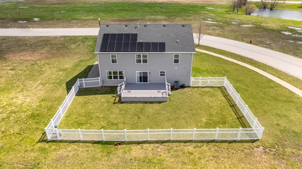 a view of a swimming pool with an ocean view