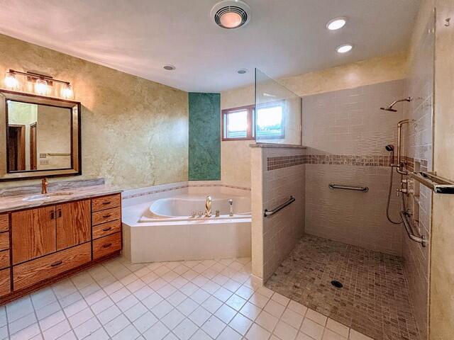 24920 73rd Street Paddock Lake, WI 53168 - Photo 7 of 41 Master bath roll-in shower;whirlpool tub, double sinks vanity high rise