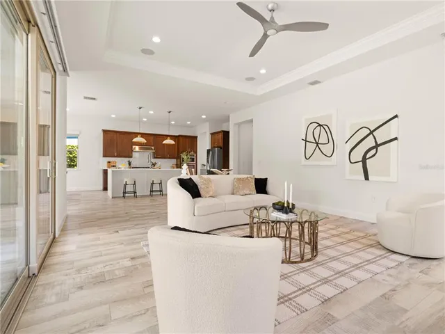 a living room with furniture