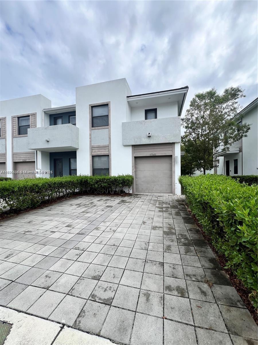 a front view of a house with shower