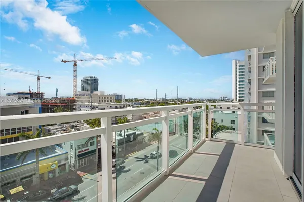 a view of a city from a balcony