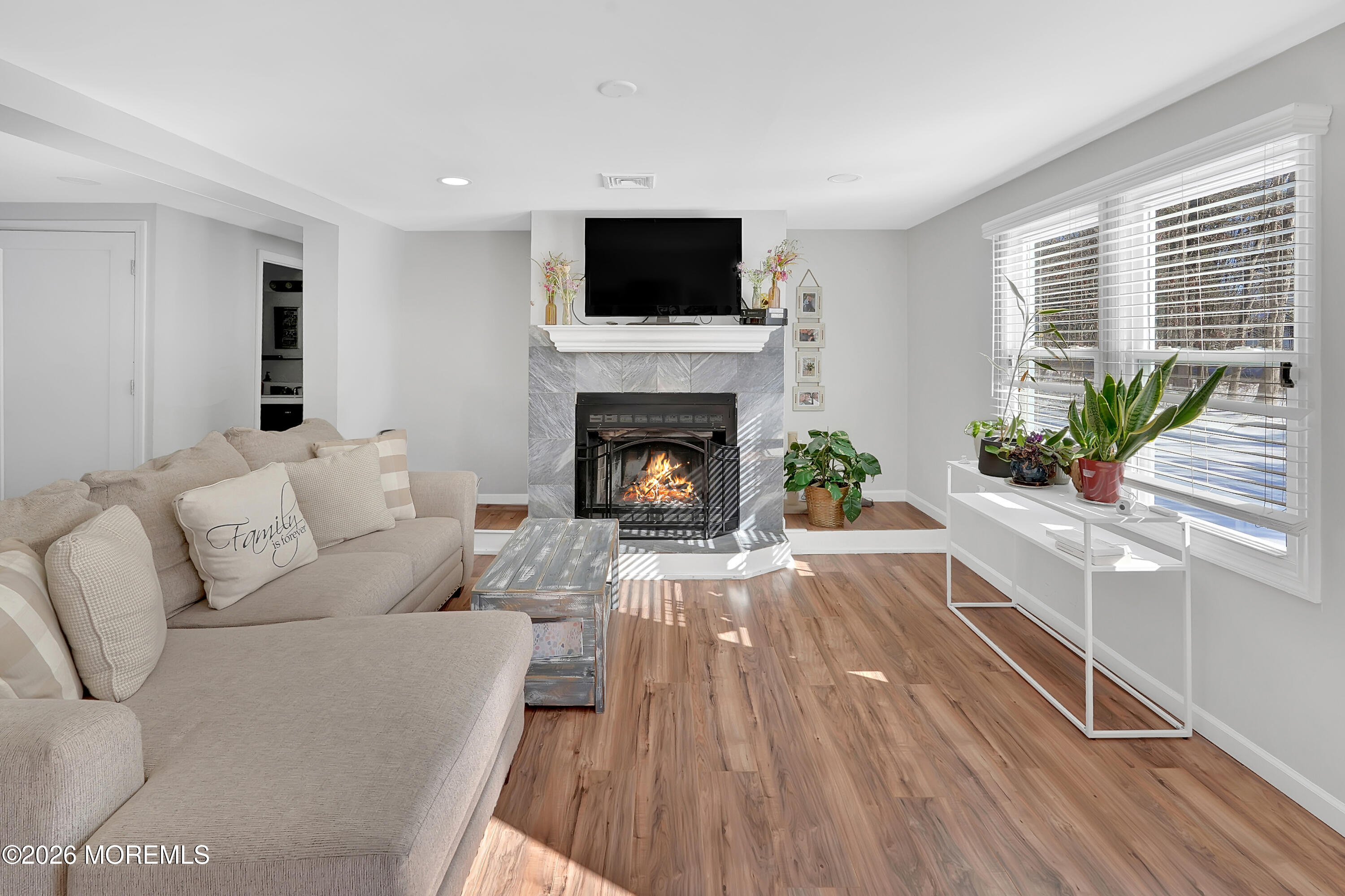 336 Jackson Mills Road Jackson, NJ 08527 - Photo 9 of 45 a living room with furniture a fireplace and a potted plant
