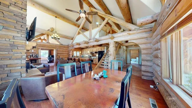 a view of a big room with retail shops