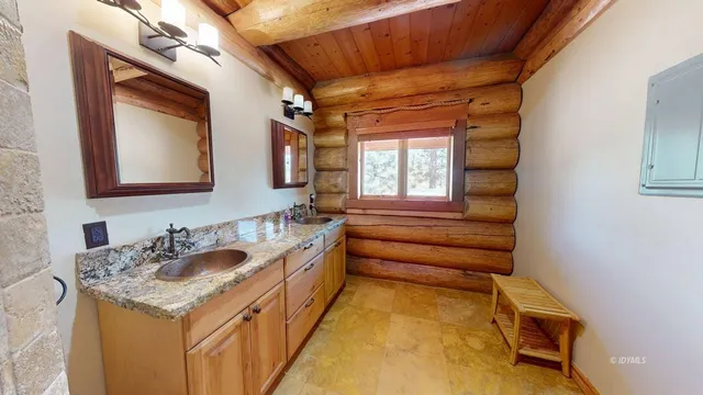 a living room with a couch and a table