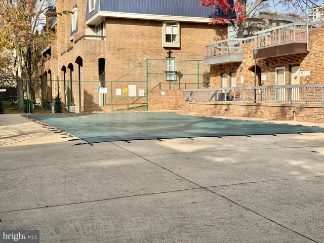 front view of building with a street