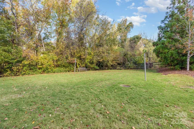 a view of a field with trees
