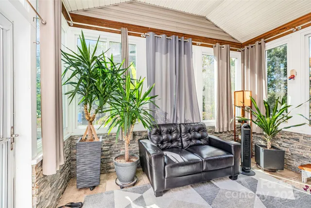 a living room filled with furniture and a potted plant