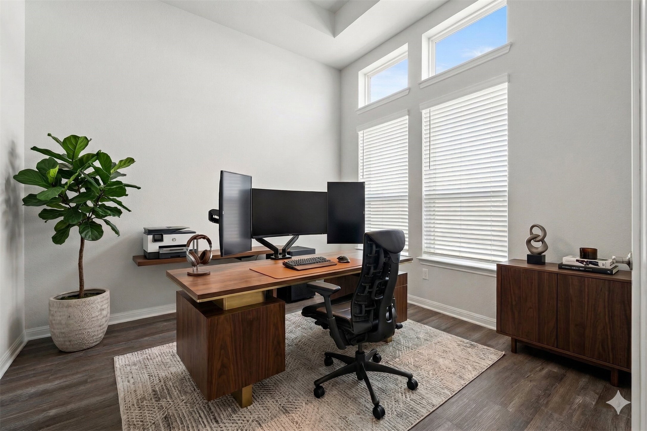 604 Spindrift Lane Leander, TX 78641 - Photo 21 of 32 Office area featuring baseboards and dark wood finished floors