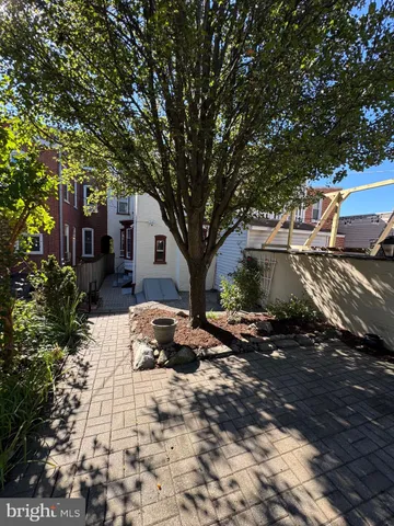 a tree in front of a white house