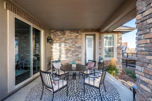 a outdoor space with furniture