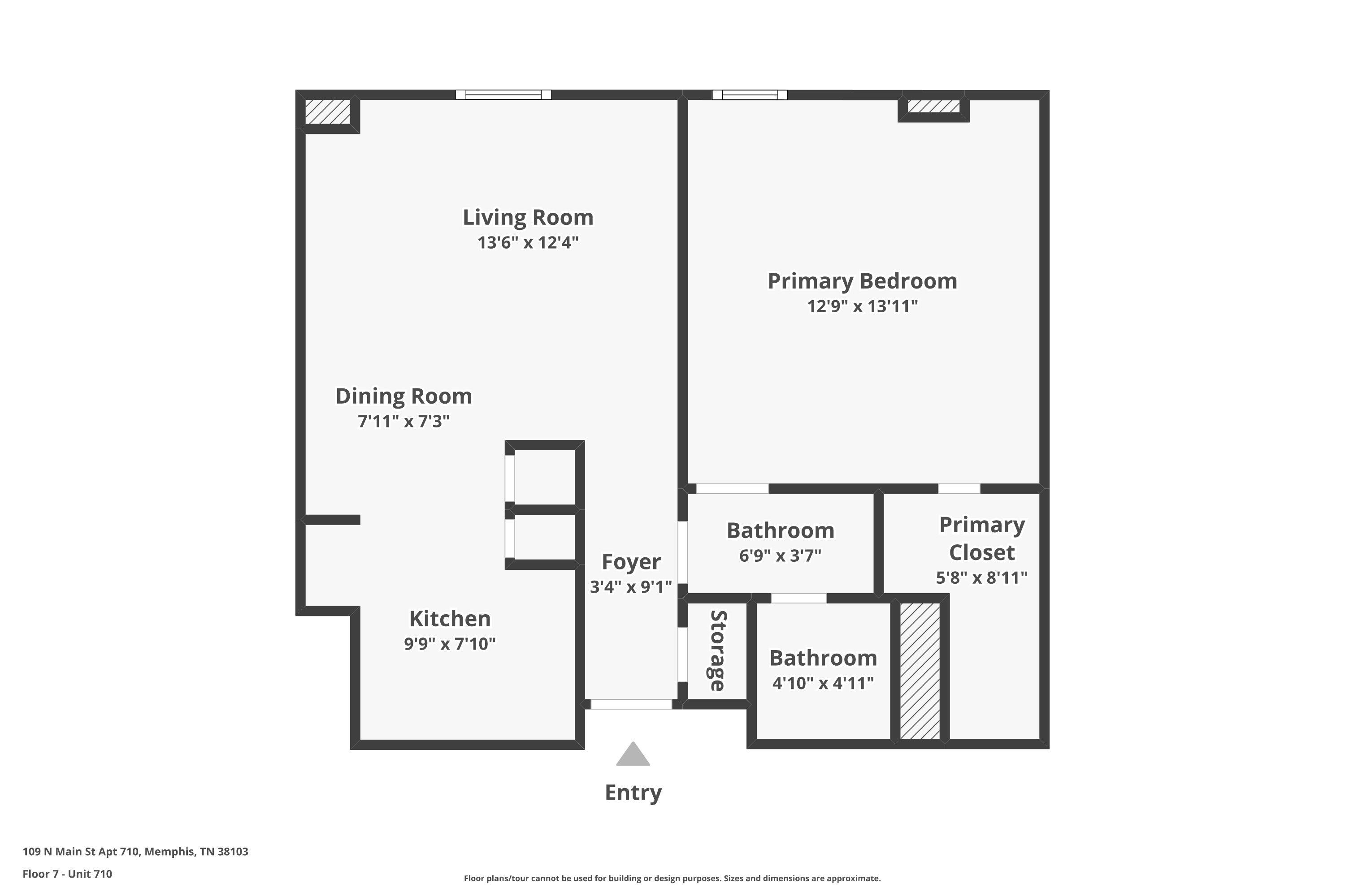 109 North Main Street, Unit 710 Memphis, TN 38103 - Photo 37 of 37 View of floor plan / room layout