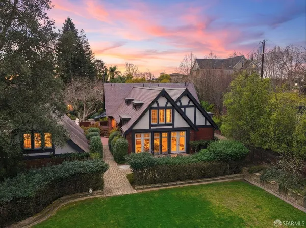 an aerial view of a house