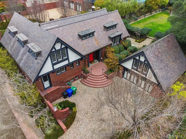 an aerial view of a house