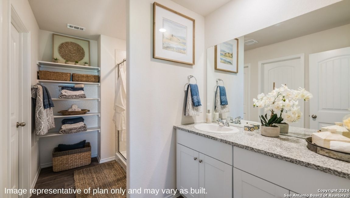 14671 Clay Rdg Run San Antonio, TX 78253 - Photo 15 of 42 a bathroom with a sink and a mirror