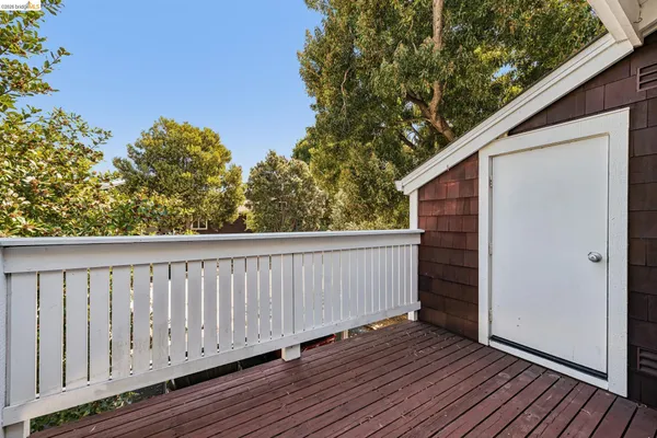 a view of a wooden deck