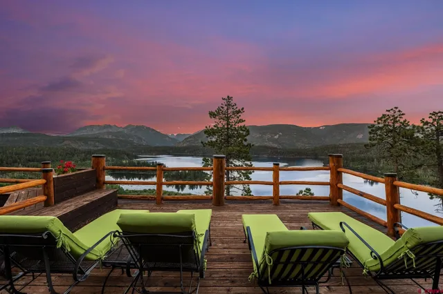 a view of lake with mountain