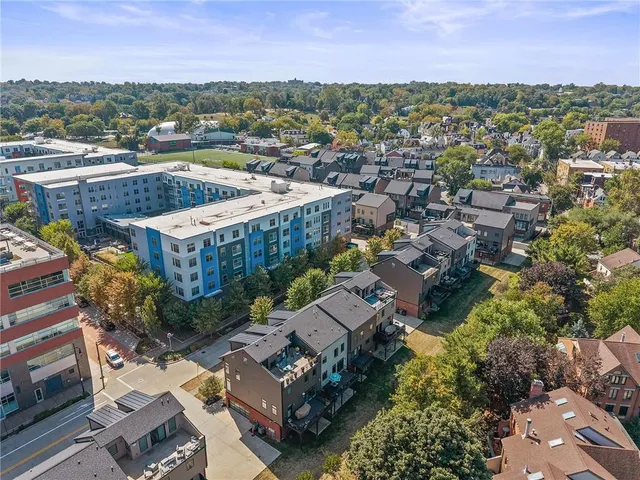 an aerial view of multiple house