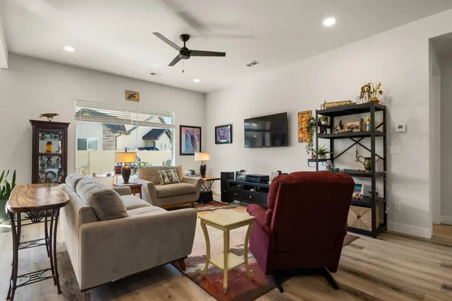 a living room with furniture