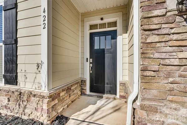 a view of wooden door