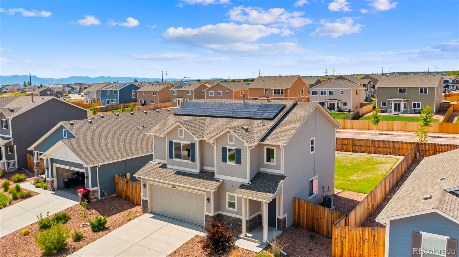 7721 Berwyn Loop Peyton, CO 80831 - Photo 2 of 35 an aerial view of a house with a garden