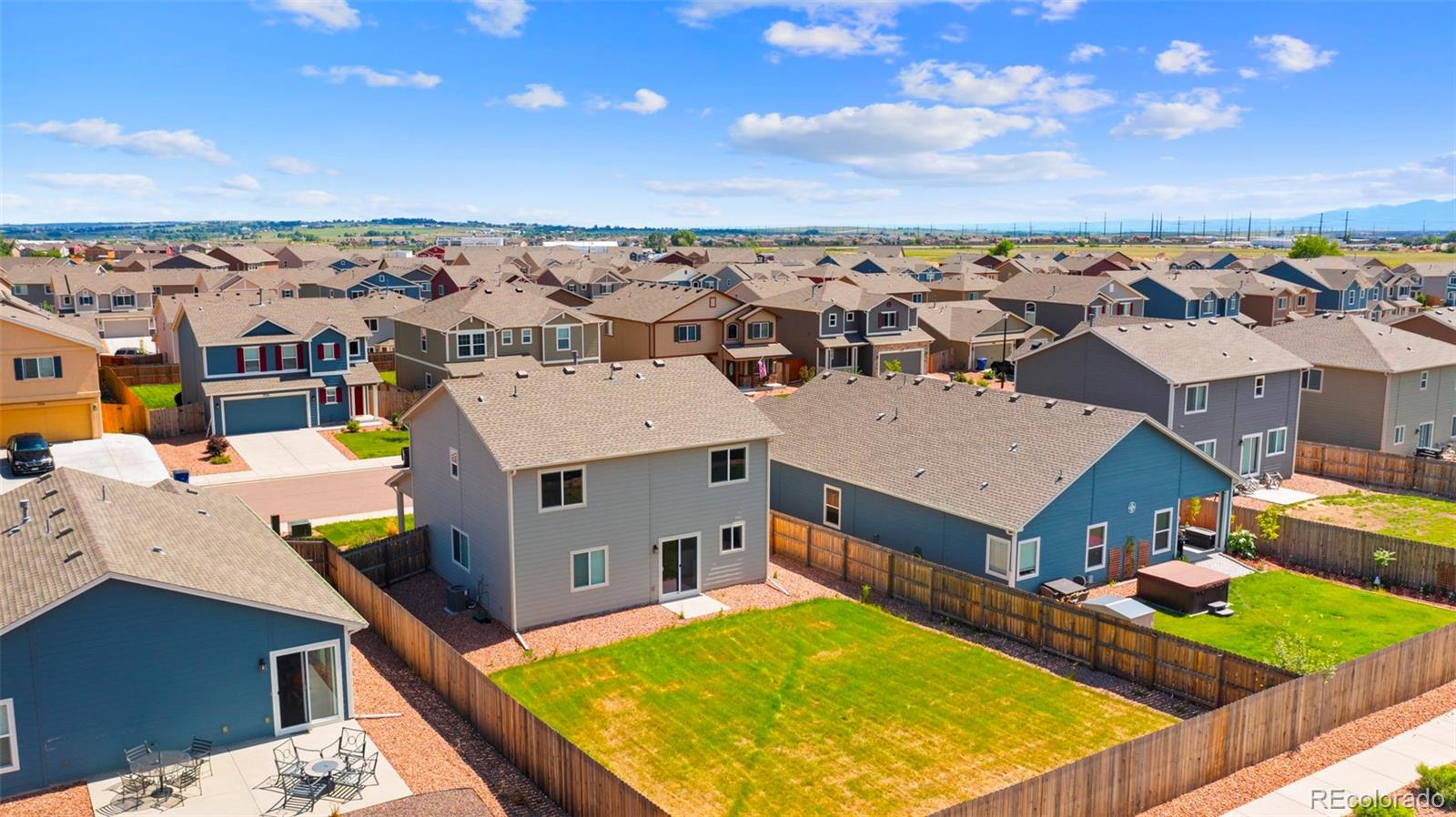 7721 Berwyn Loop Peyton, CO 80831 - Photo 6 of 35 an aerial view of a house with a garden
