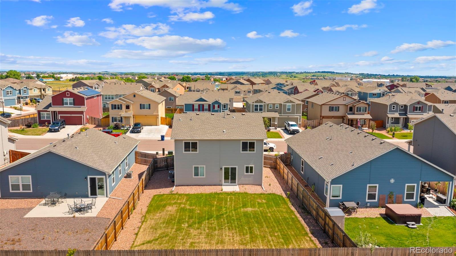 7721 Berwyn Loop Peyton, CO 80831 - Photo 7 of 35 an aerial view of a house with a swimming pool
