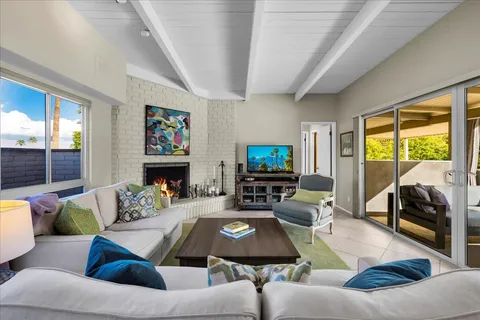 a building outdoor space with patio furniture