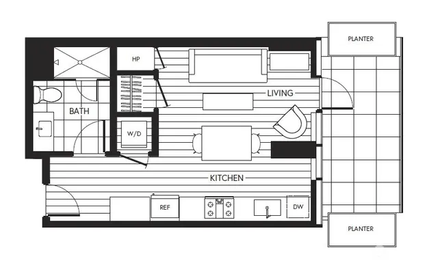 a black and white photo of a living room