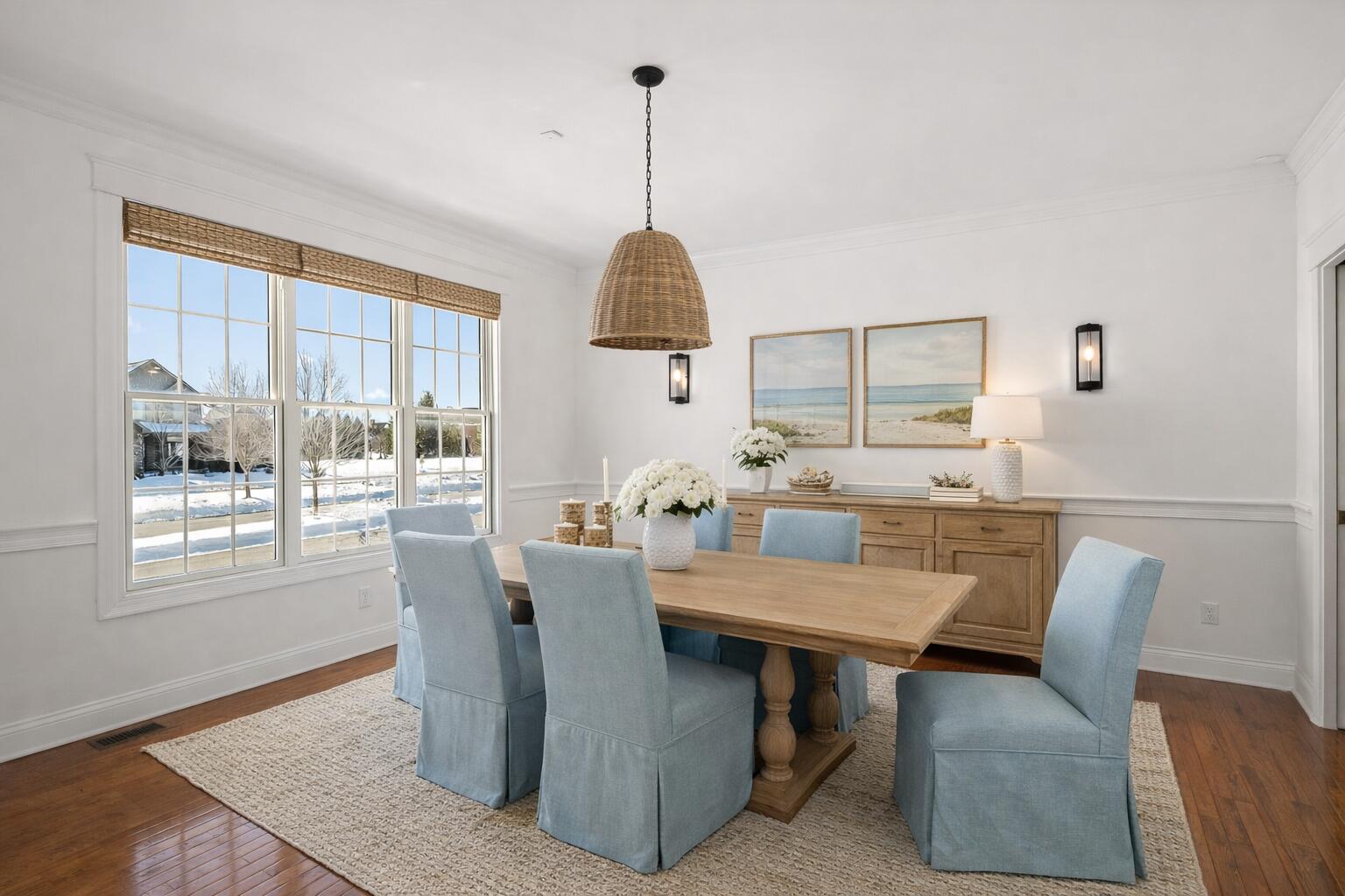 1240 Ryder Road Chesterton, IN 46304 - Photo 13 of 65 a dining room with furniture window wooden floor