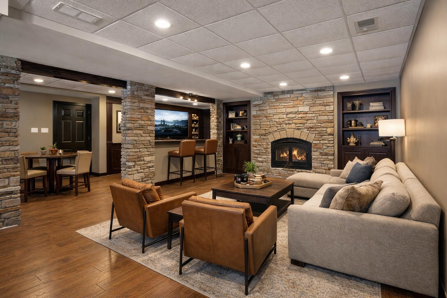 1240 Ryder Road Chesterton, IN 46304 - Photo 50 of 65 a living room with furniture and a fireplace