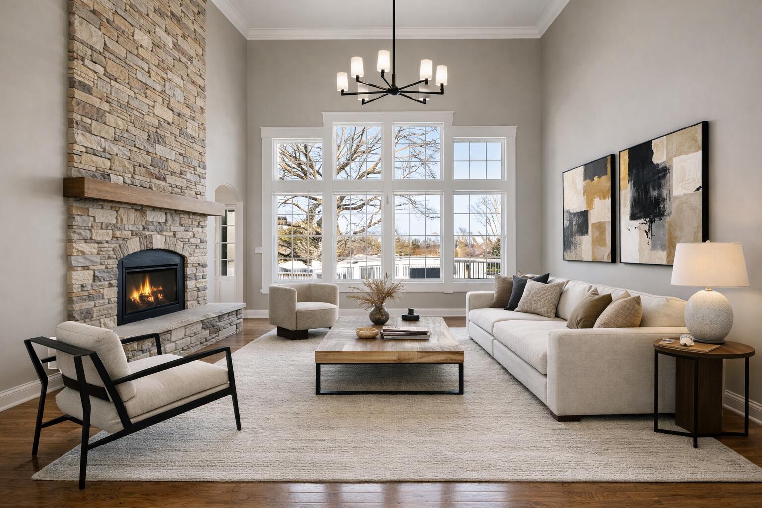 1240 Ryder Road Chesterton, IN 46304 - Photo 6 of 65 a living room with furniture and a fireplace