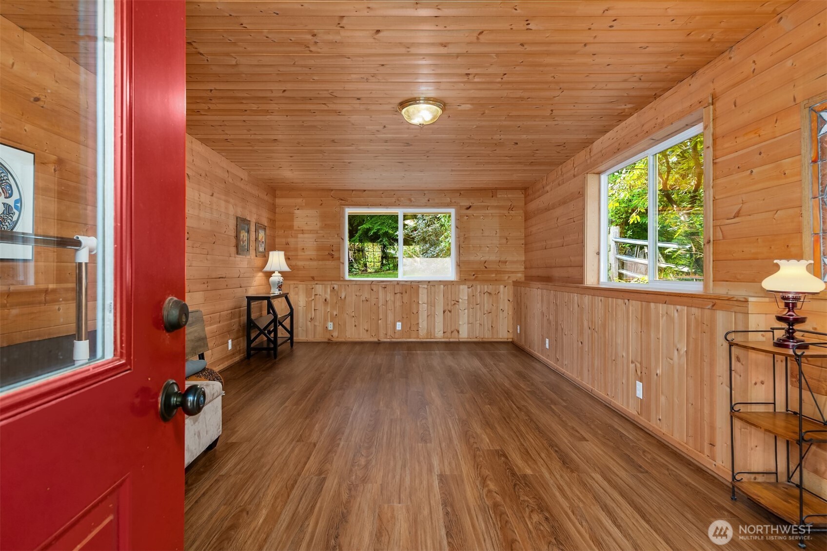 37695 Hansville Road Northeast Hansville, WA 98340 - Photo 24 of 37 workspace with wooden floor and windows
