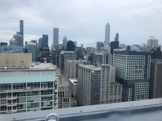 a view of a city with tall buildings