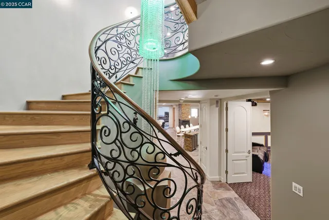 a view of a backyard with sitting area