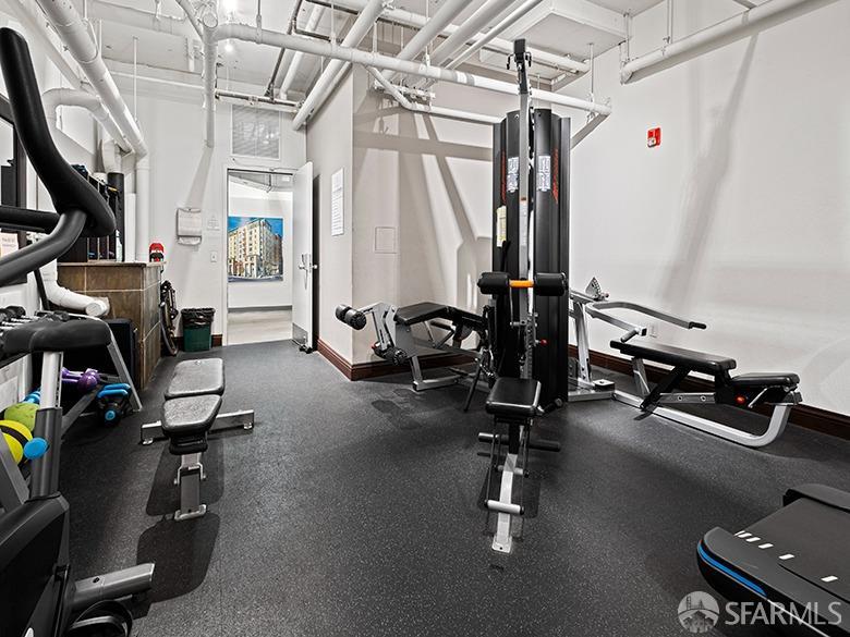 1701 Jackson Street, Unit 105 San Francisco, CA 94109 - Photo 30 of 43 a view of a room with gym equipment