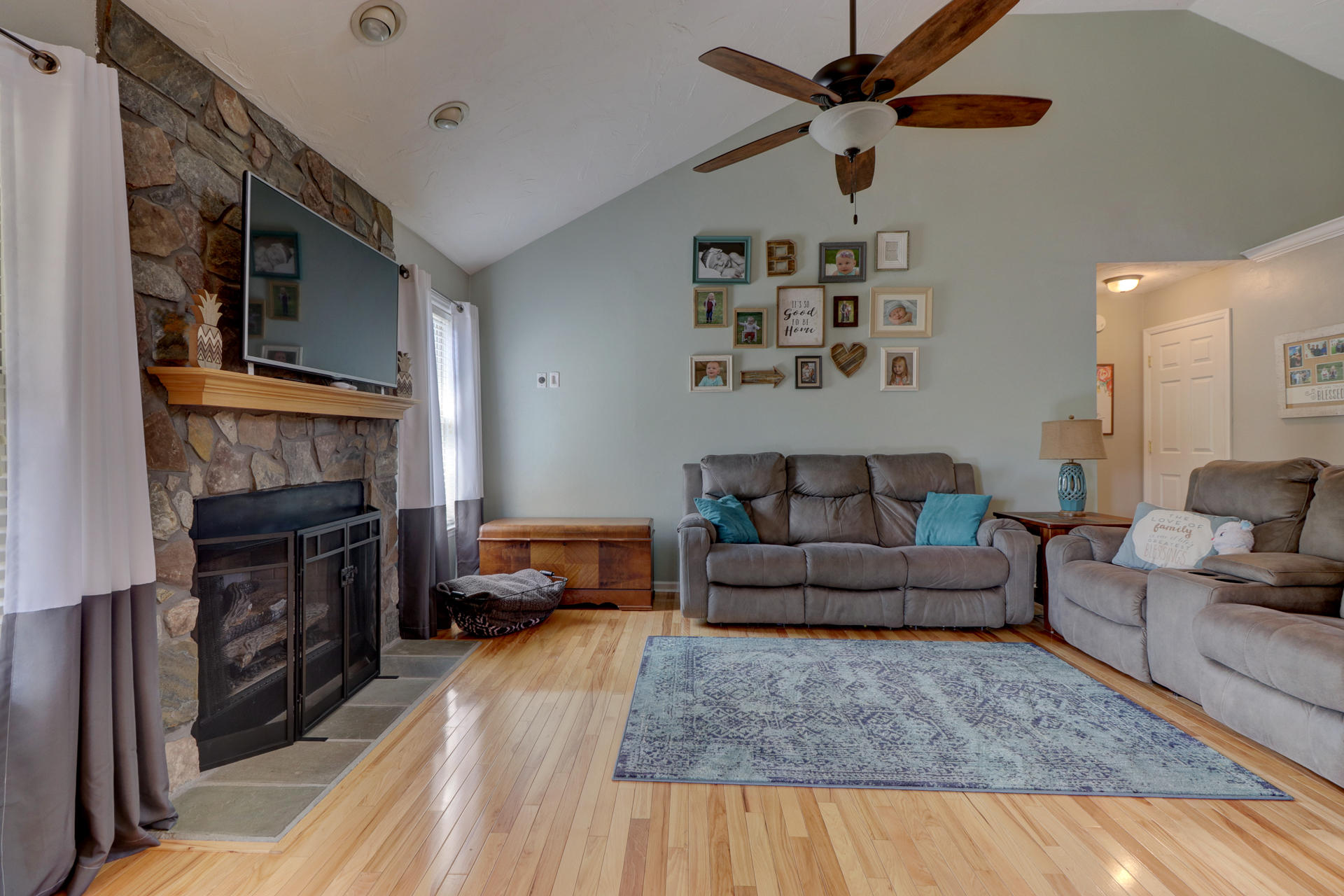 1275 Virginia Ridge Drive Hardy, VA 24101 - Photo 11 of 44 a living room with furniture and a fireplace