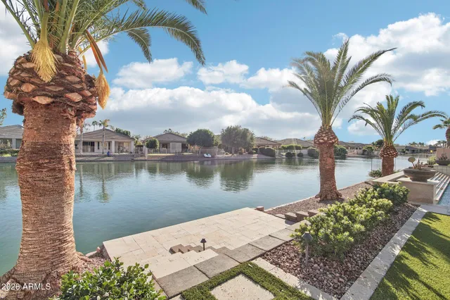 a view of a swimming pool and outdoor space