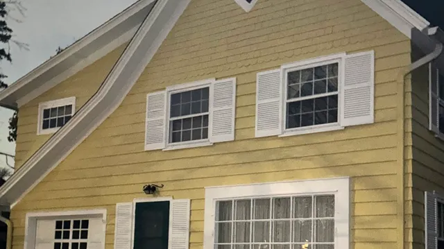 a front view of a building