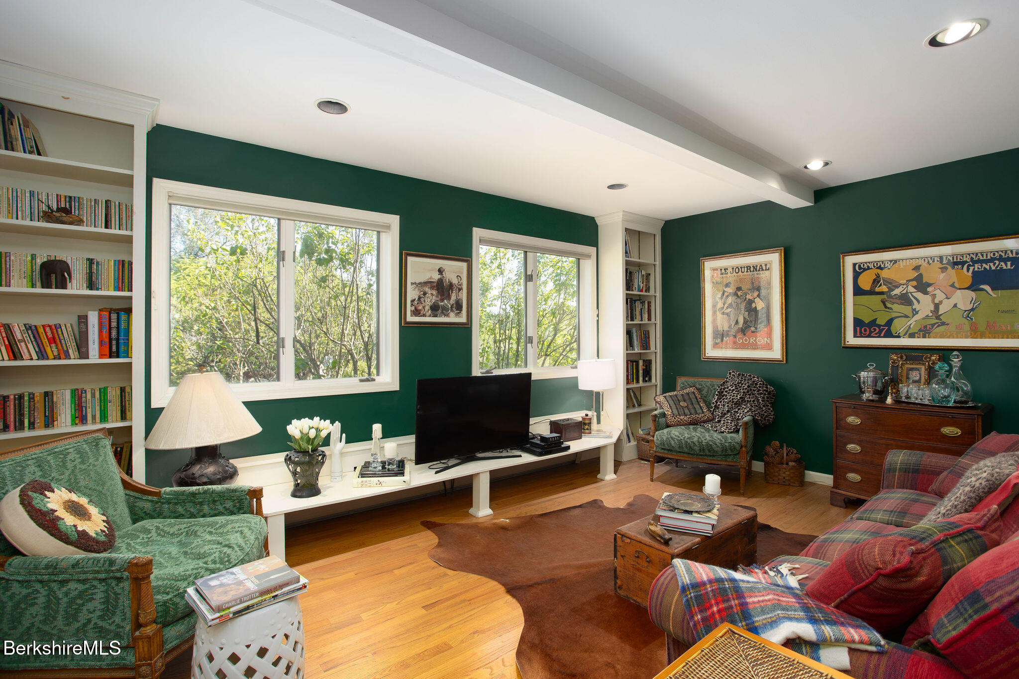 77 Hurlburt Road Great Barrington, MA 01230 - Photo 10 of 48 a living room with furniture and a floor to ceiling window