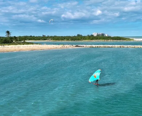 a view of a lake with a big yard