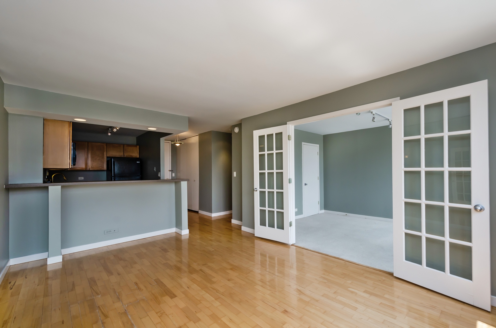 655 West Irving Park Road, Unit 407 Chicago, IL 60613 - Photo 5 of 31 a view of empty room with wooden floor and windows