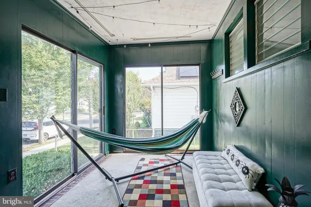 a view of a living room and furniture