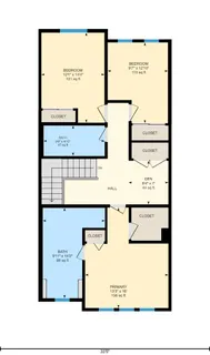 a picture of a bench in front of a door