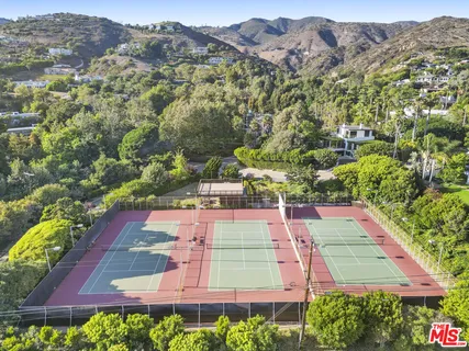 a view of a lake with mountains in the background