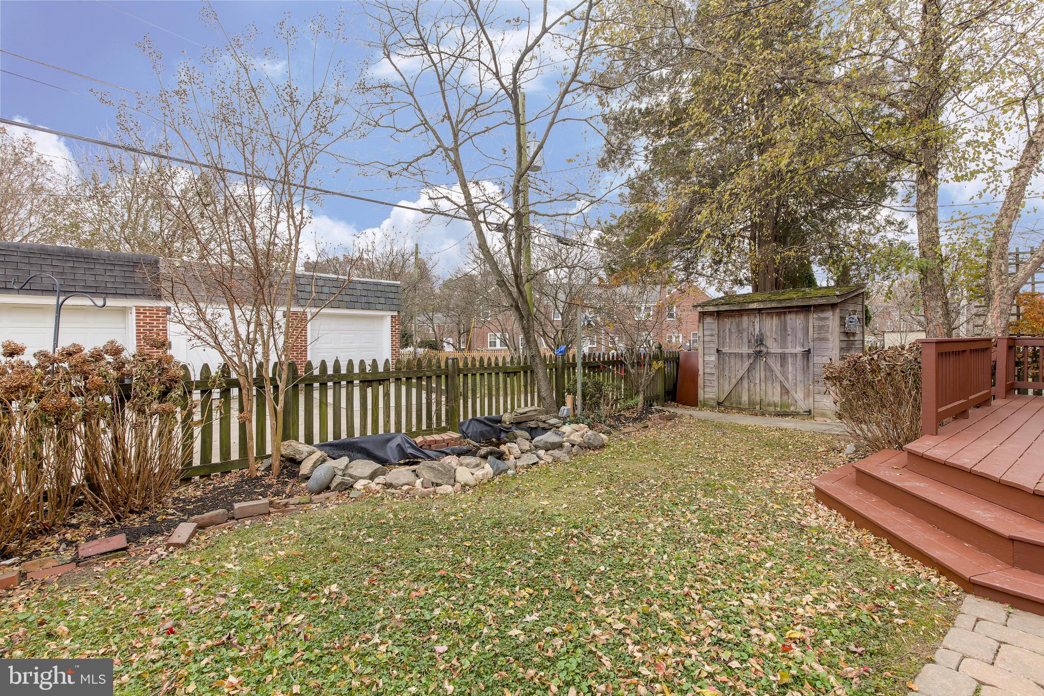 225 Blenheim Road Baltimore, MD 21212 - Photo 36 of 40 Backyard with pond and shed