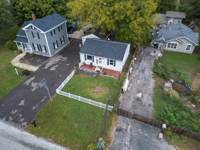 an aerial view of a house