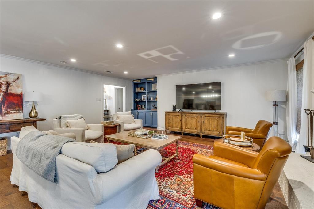 4301 Winding Way Benbrook, TX 76126 - Photo 6 of 25 Living room featuring recessed lighting and crown molding