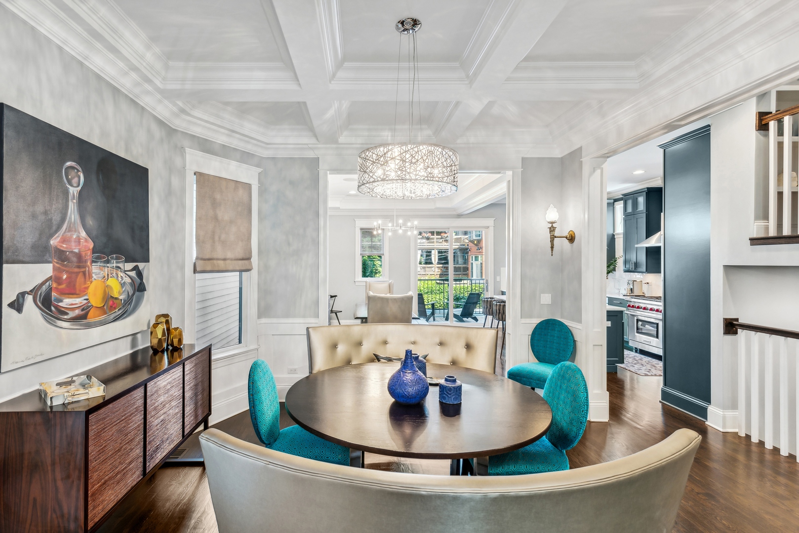 2413 North Orchard Street Chicago, IL 60614 - Photo 8 of 33 a living room with furniture and a chandelier