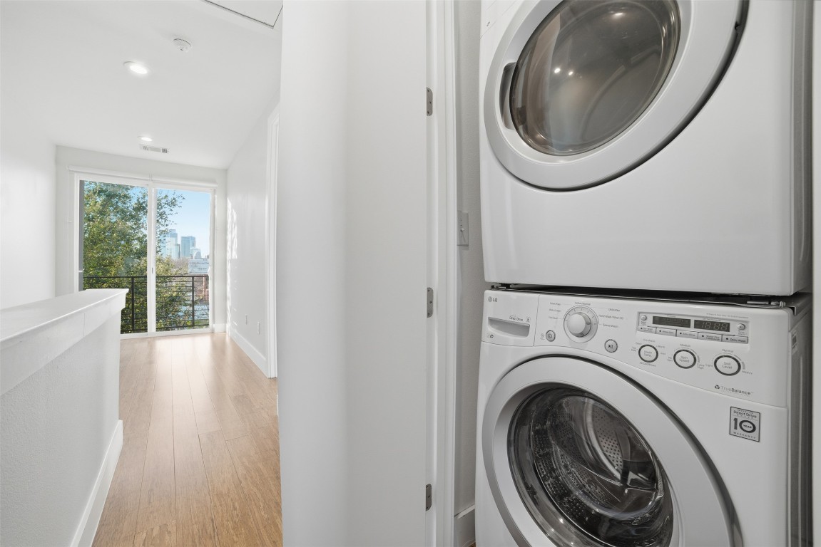 1801 East 2nd Street, Unit 2 Austin, TX 78702 - Photo 22 of 34 Laundry upstairs, by the two bedrooms up.