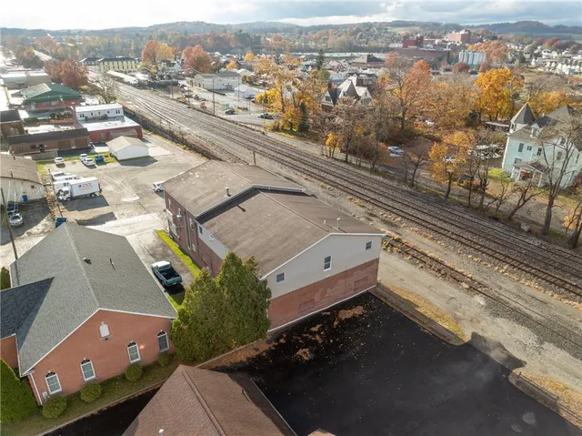 an aerial view of a city